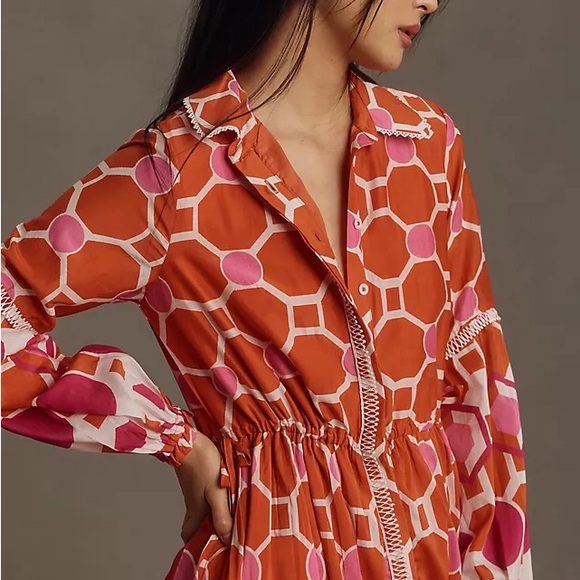 ISO..in search of..not selling!! Anthropologie Eleanora printed maxi shirt dress - Picture 2 of 3